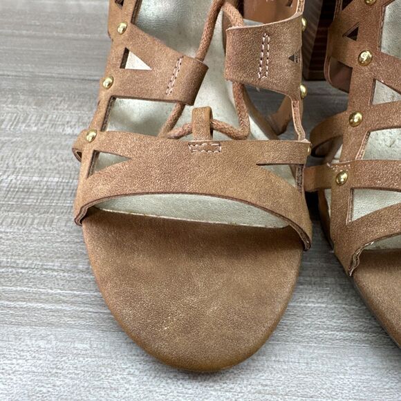 G by GUESS Women's Juto Lace-Up Block-Heel Sandal Tan Size 10M - Picture 15 of 15